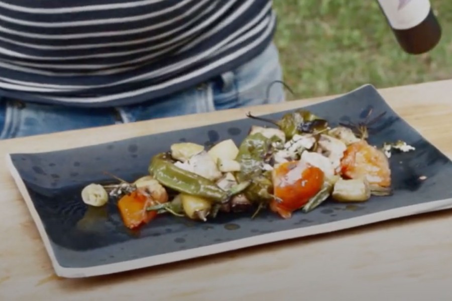 Grillpfanne mit Schafsk&auml;se