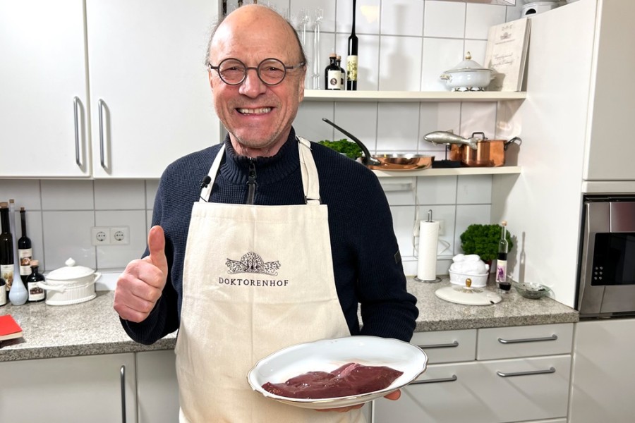 Rinderleber mit Sophienbalsam und Kartoffelsalat