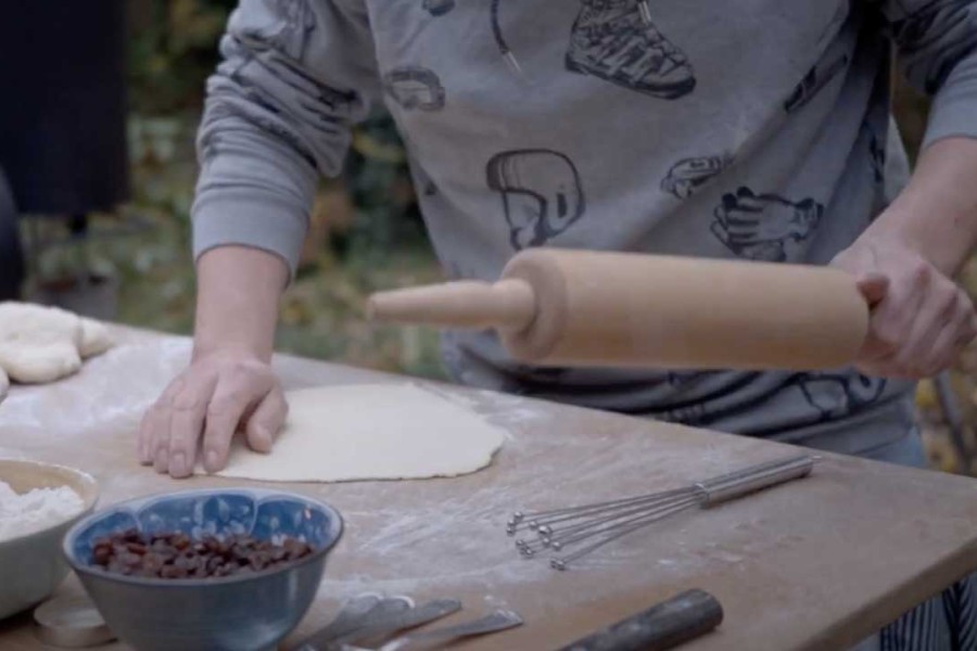 S&uuml;&szlig;er Flammkuchen aus dem Pizzaofen