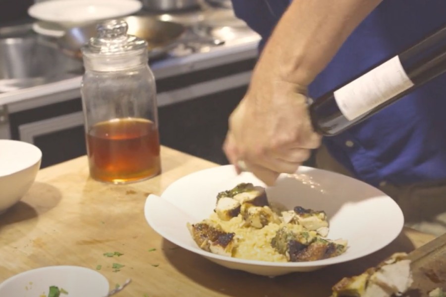 Zitronenh&auml;hnchen mit Safran-Risotto
